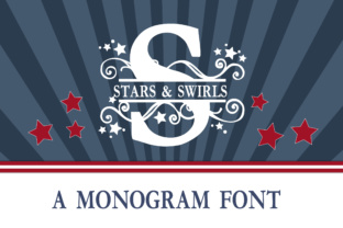 Stars Swirls Monogram Banner Font